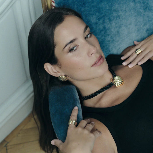 Anillo Ancho N.13 Concha Dorado