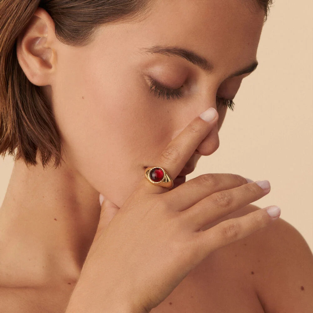 Anillo Ancho N.13 (Rojo/Dorado)