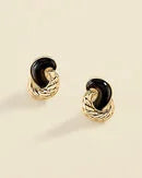 Agatha - Pendientes Largos N.13 (Negro/Dorado)