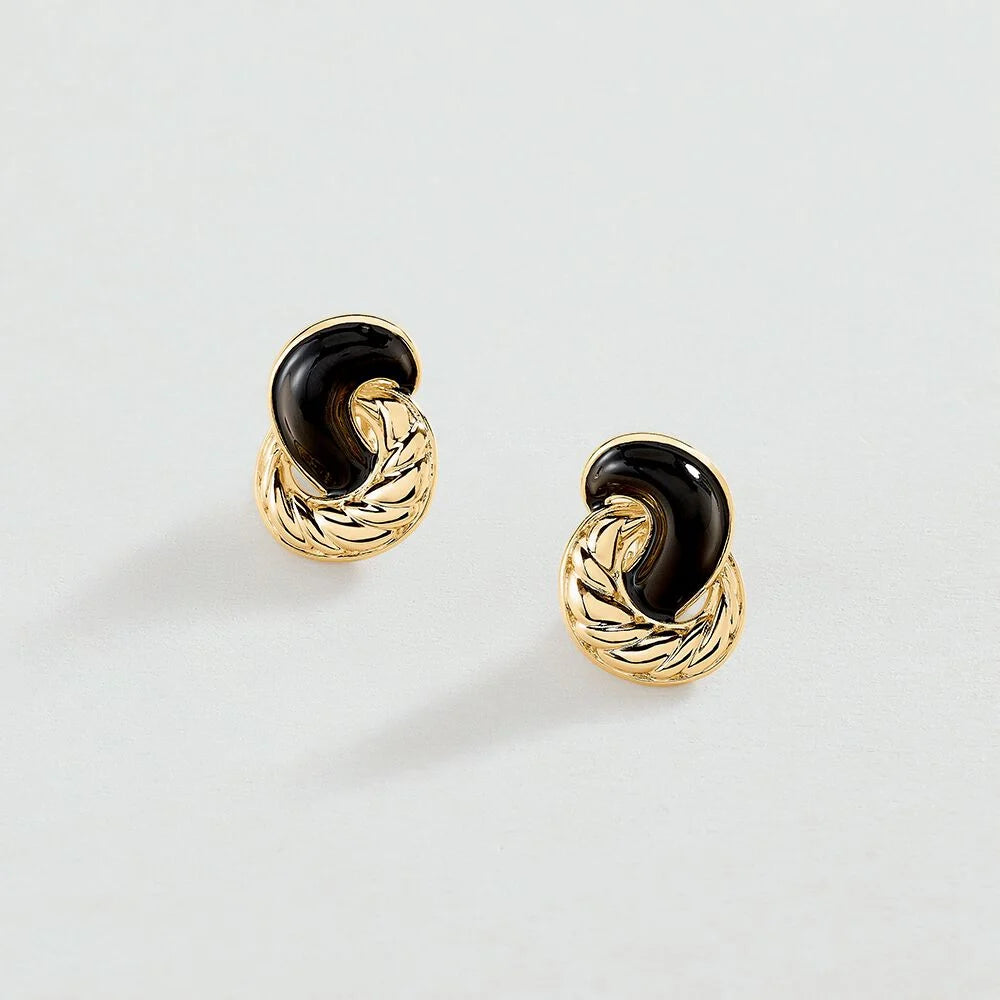 Pendientes Largos N.13 (Negro/Dorado)