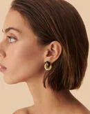Agatha - Pendientes Largos N.13 (Negro/Dorado)