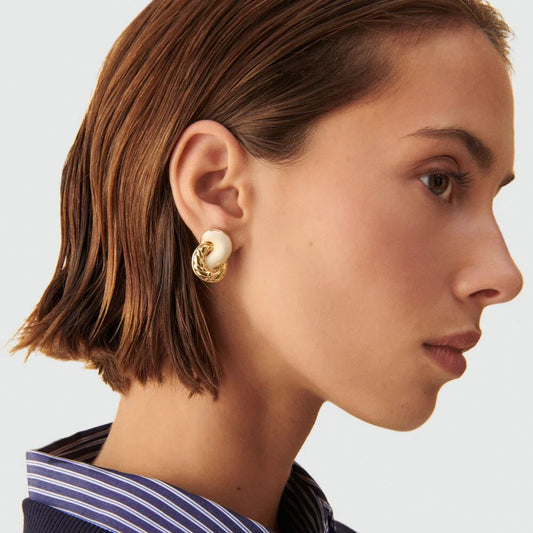 Pendientes Largos N.13 (Marfil/Dorado)