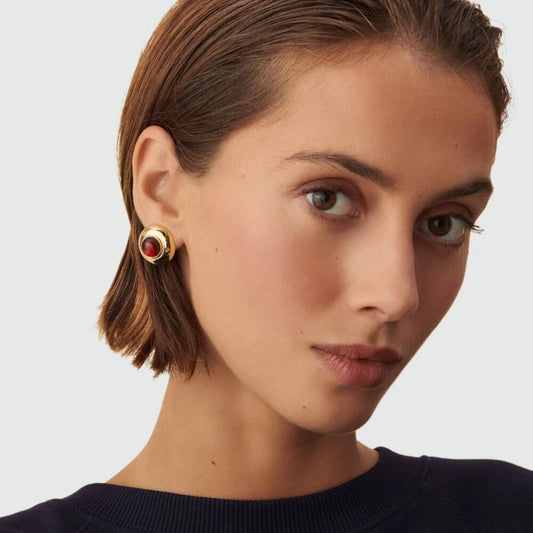 Pendientes de clip n.13 (Rojo/oro)