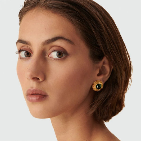 Pendientes Clip n.13 (verde/dorado)