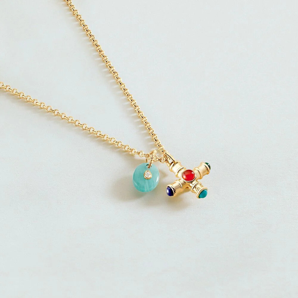 Agatha - Collar corto Talismans dorado