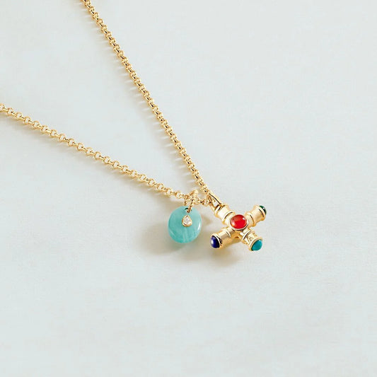 Collar corto Talismans dorado