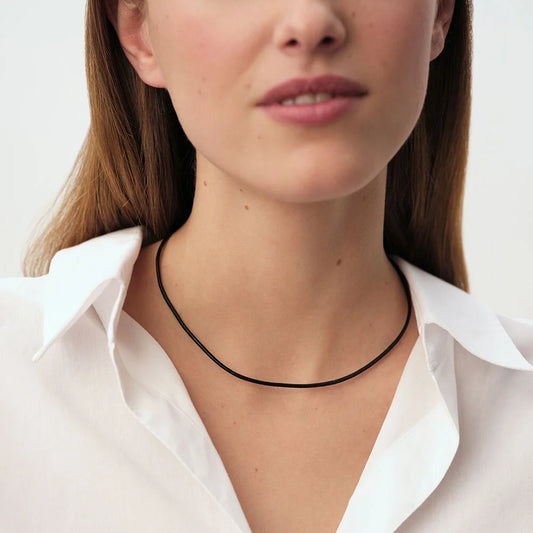 Collar corto Cuero - Negro