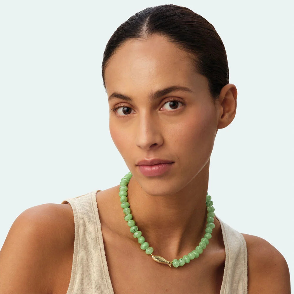 Collar corto CALMA Verde / Dorado