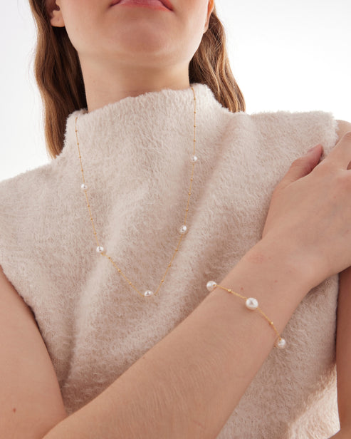 Collar largo 65cm Sera con perla barroca en Plata