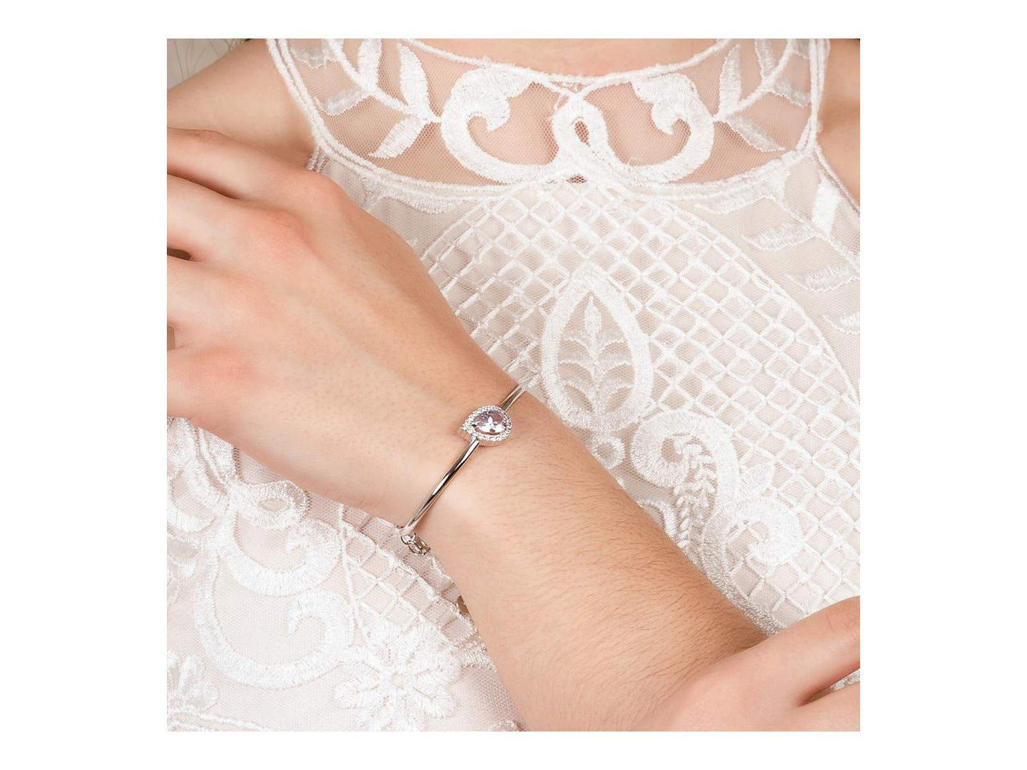 Pulsera de novia ROSA en plata