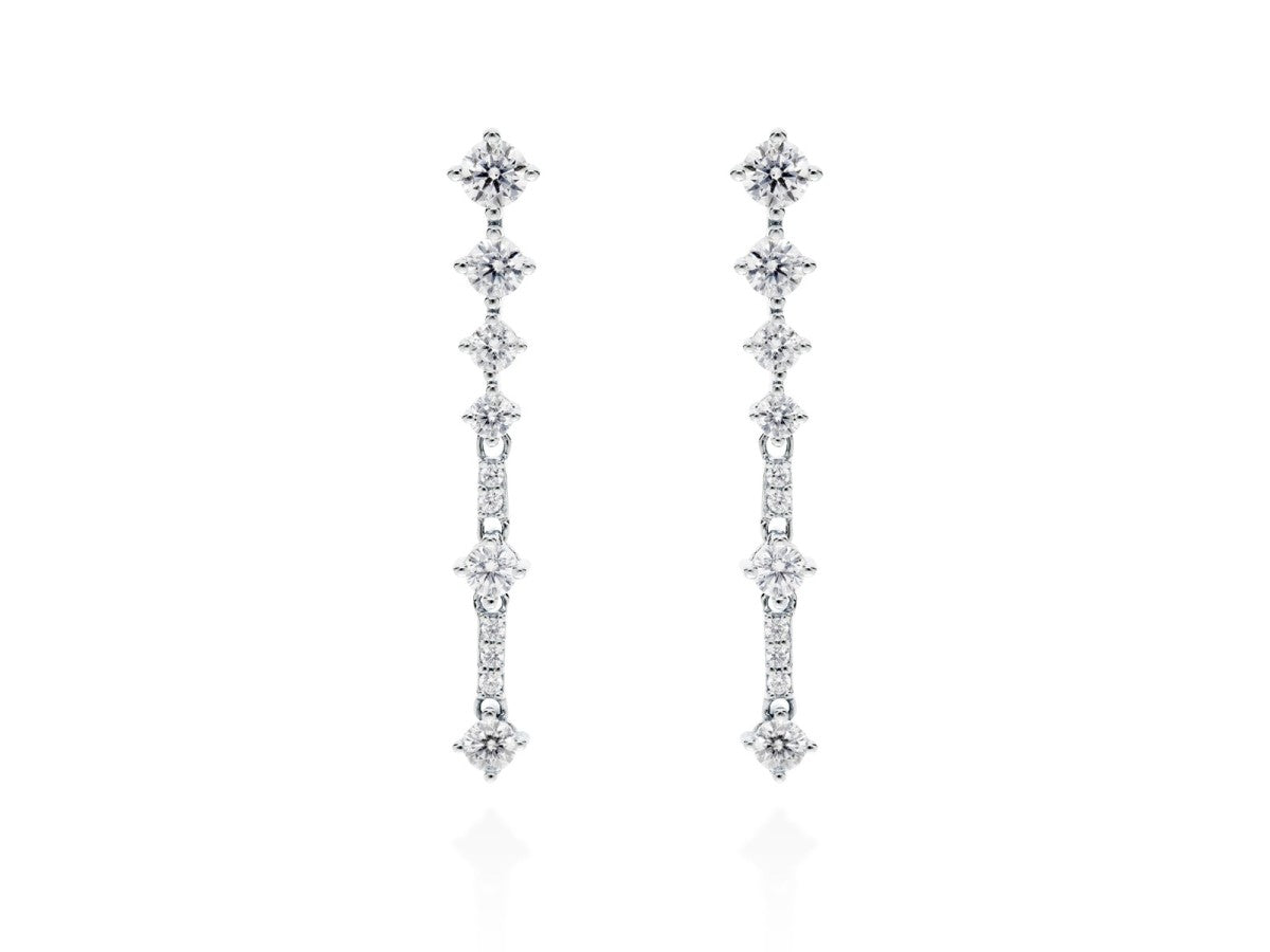 Pendientes de plata riviere corto