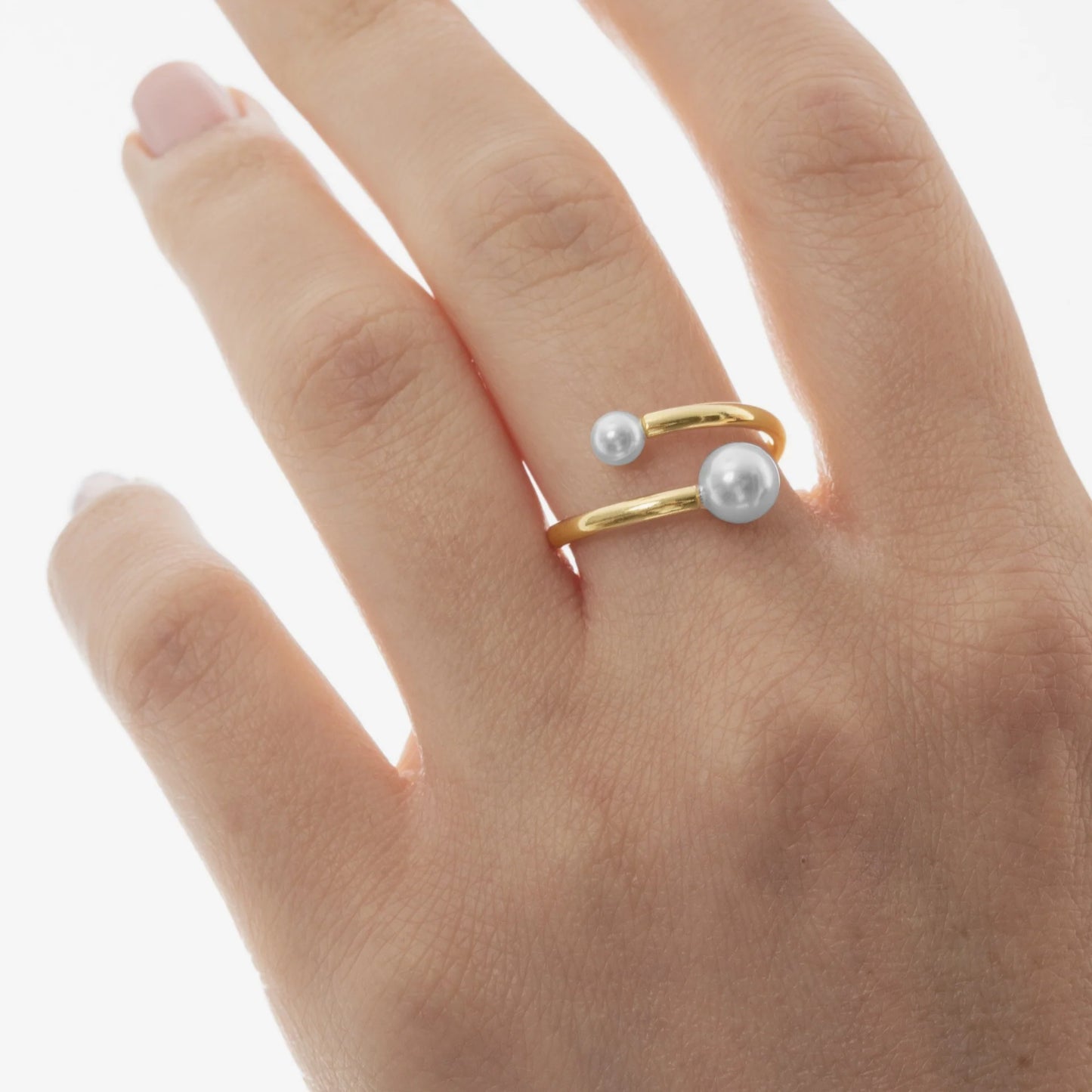 V.C. Anillo ajustable perla de mother