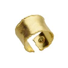 V.C. Anillo Ancho con textura satinado dorado