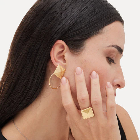 Anillo ajustable cuadrado Good Morning en Plata