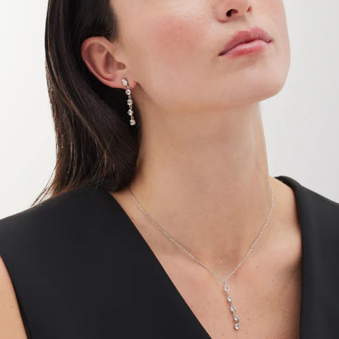 Collar largo Buenos Días con cristal en Dorado