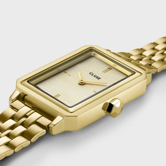 Fluette Watch Steel, Sand Texture Full Gold Colour