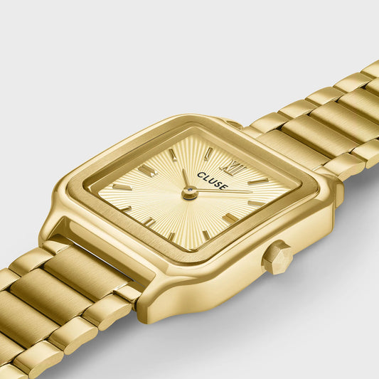 Gracieuse Watch Steel, Sunray Textured, Gold Colour