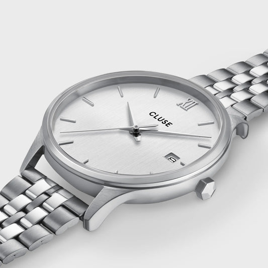 Minuit Date Watch Steel, Full Silver Colour