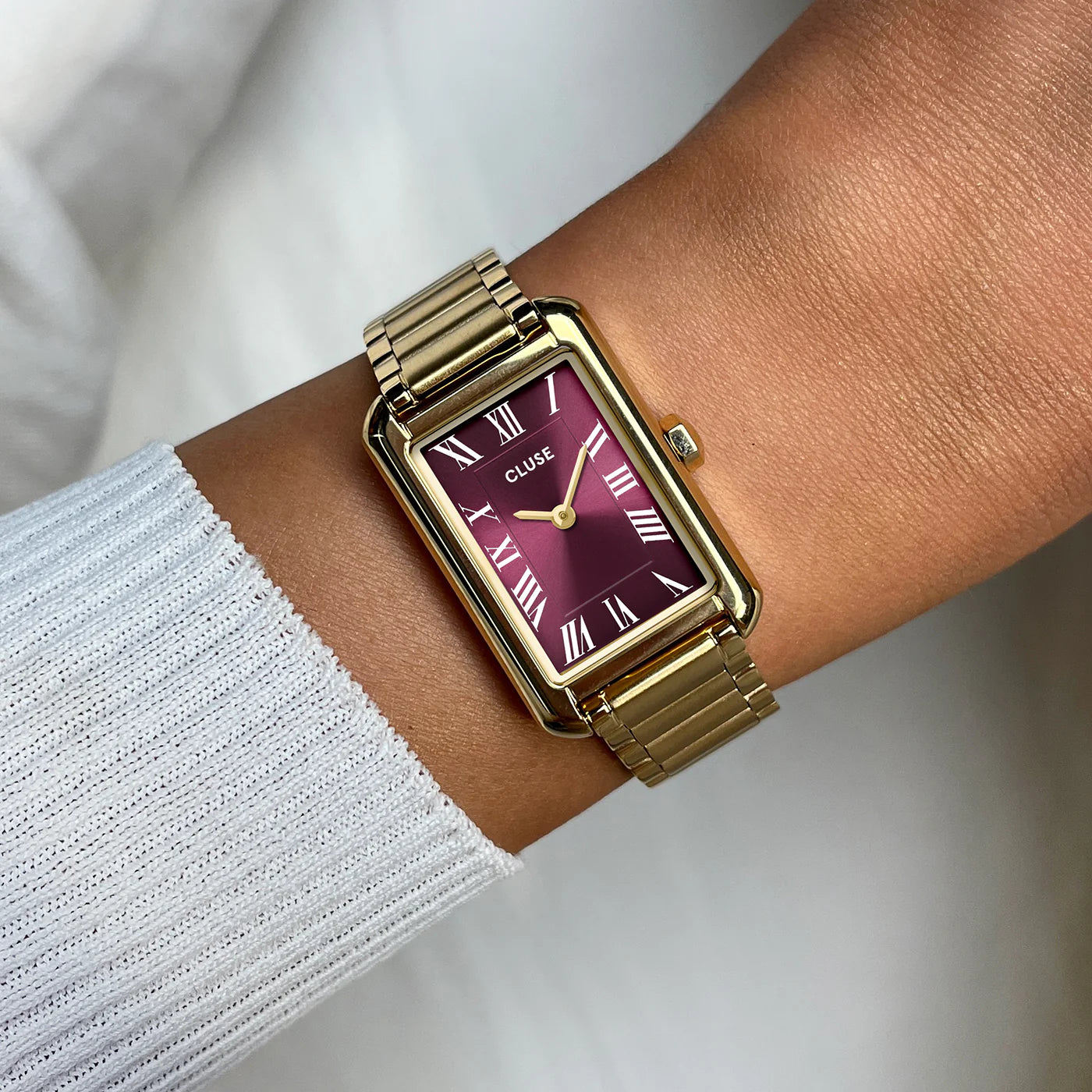 Belisenna Watch Steel, Wine, Gold Colour