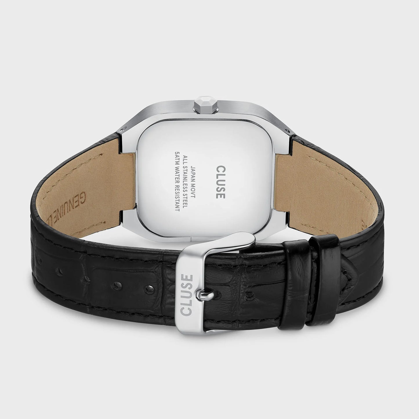 Quadrus Leather, Black, Silver Colour