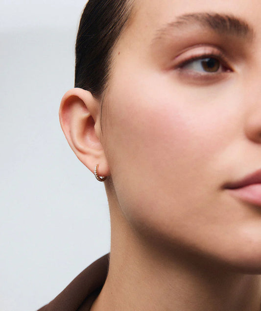 Pendientes de aro Ángels 2 mm con circonitas