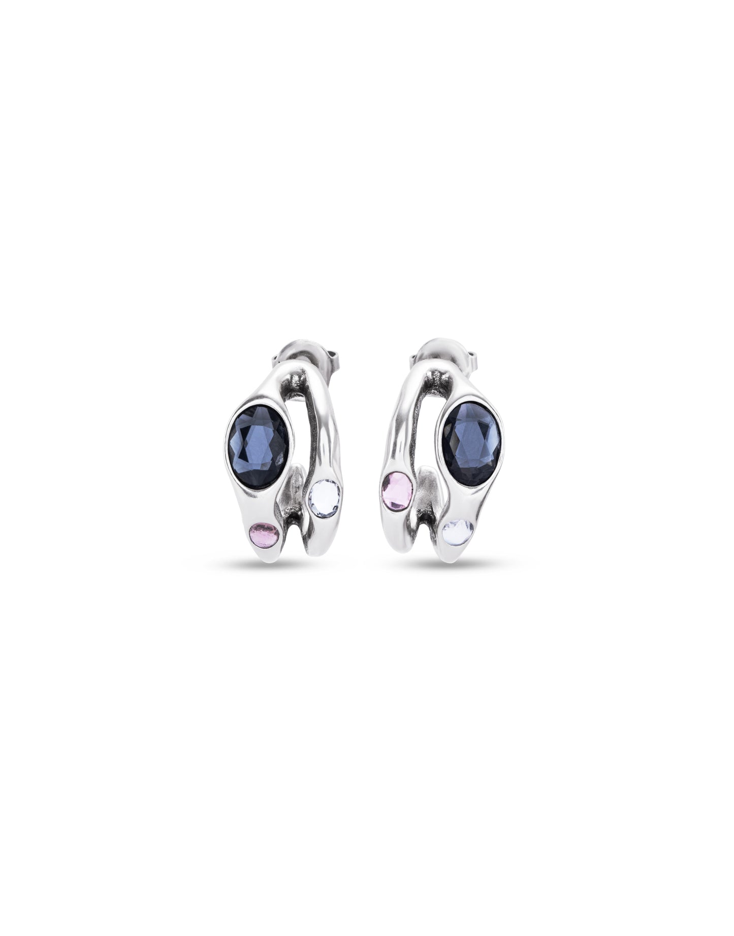 Unode50 Pendientes Plateado con cristal multicolor