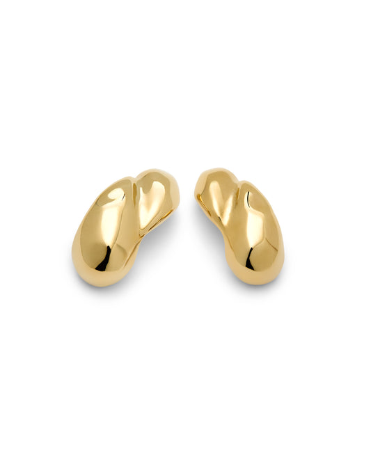 Pendientes Anima Pendientes bañados en oro doble gota pequeña