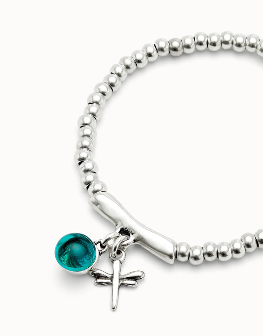 Unode50 Pulsera bañada en plata de ley con cristal de Murano y libélula
