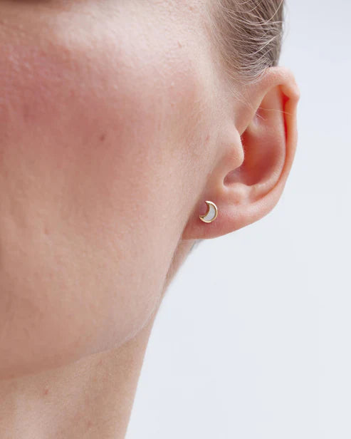 Pendientes botón luna Mum's Break nácar