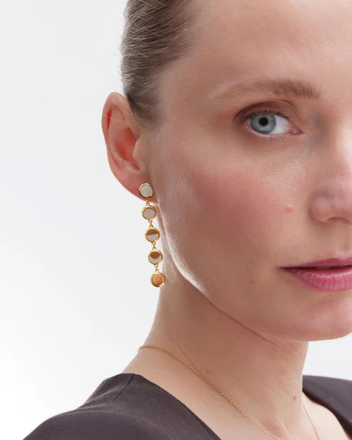 Pendientes largos luna Mum's Break nácar