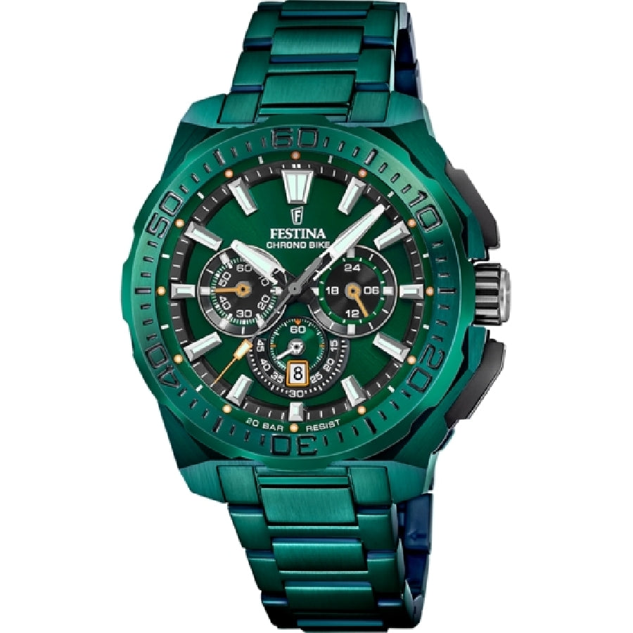 FESTINA CHRONO BIKE EDICIÓN ESPECIAL VERDE CORREA DE ACERO
