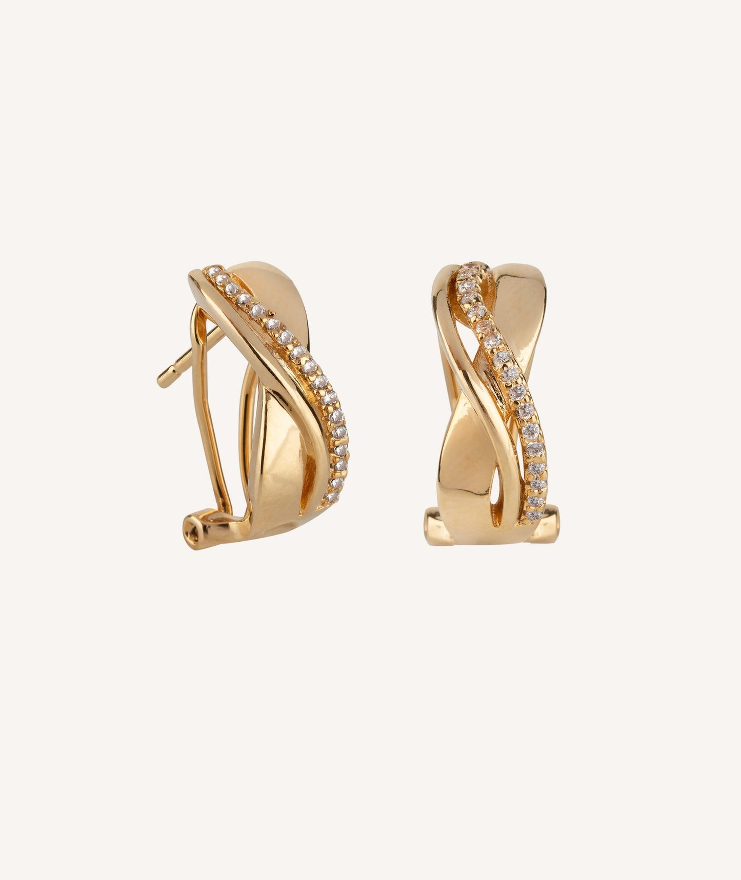 VIDAL&VIDAL - Pendientes circonitas finas chapado en oro