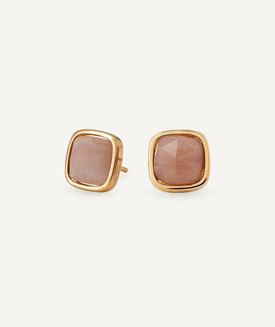 VIDAL&VIDAL - Pendientes Kalahari con piedra Luna Salmon