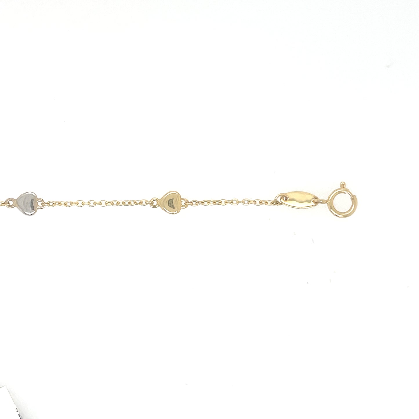 Pulsera oro corazones combinados oa y ob