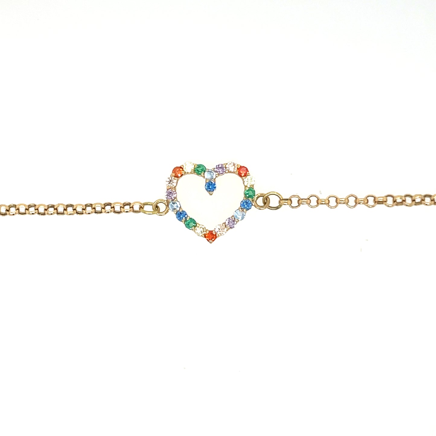 Pulsera oro corazón colores