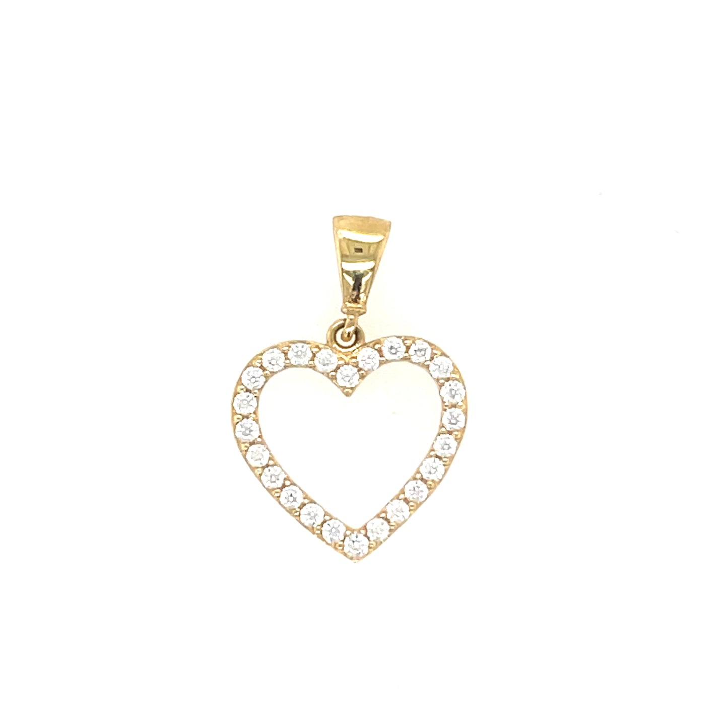 Colgante oro corazón con circonitas