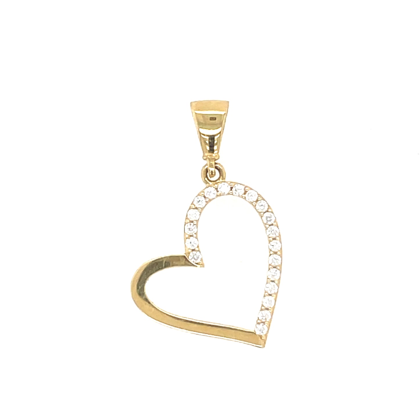 Colgante oro corazón con circonita