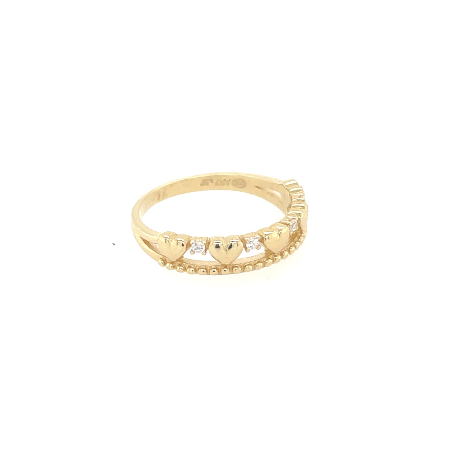 Anillo Oro corazon circonitas