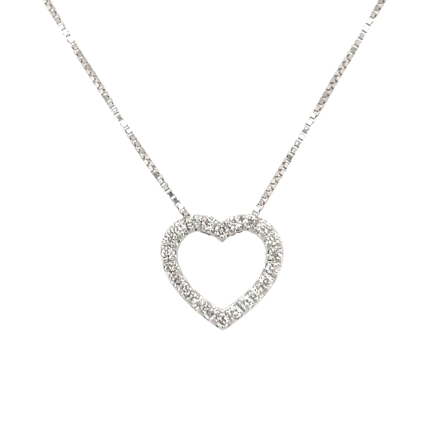 Colgante oro blanco con corazón brillantes