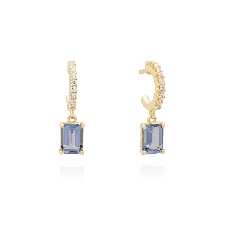 Pendientes NIZA azul en plata dorada