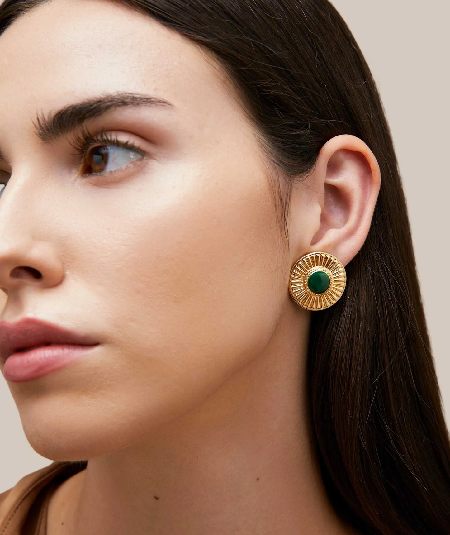 VIDAL&VIDAL - Pendientes chapado en oro verde