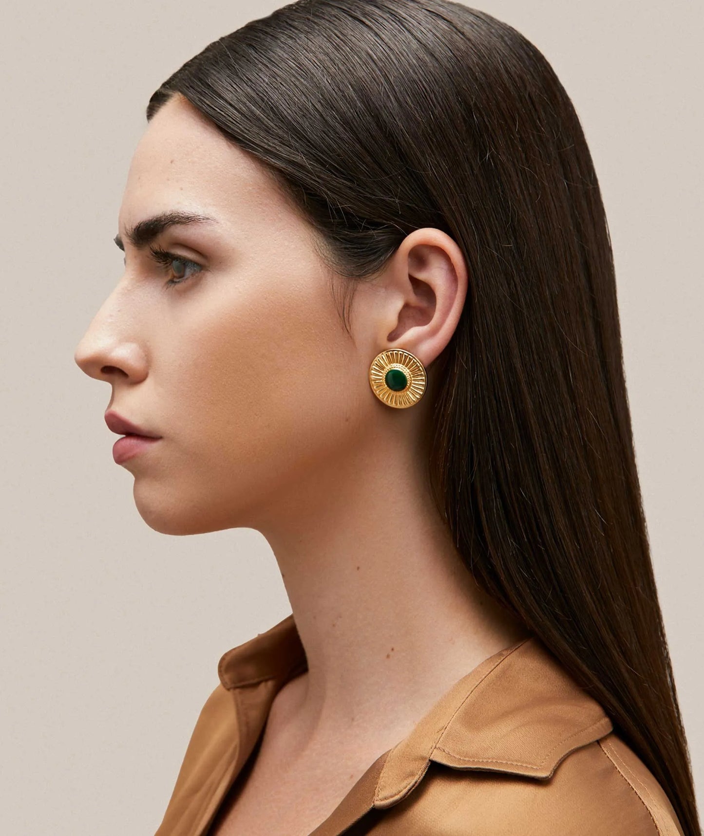 VIDAL&VIDAL - Pendientes chapado en oro verde