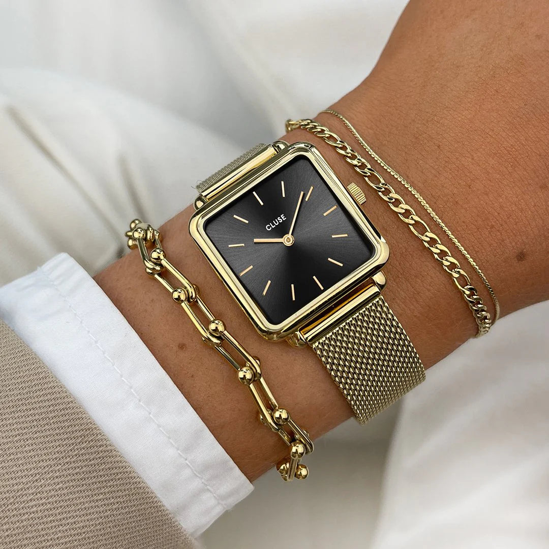 La Tétragone Watch Mesh, Black, Gold Colour