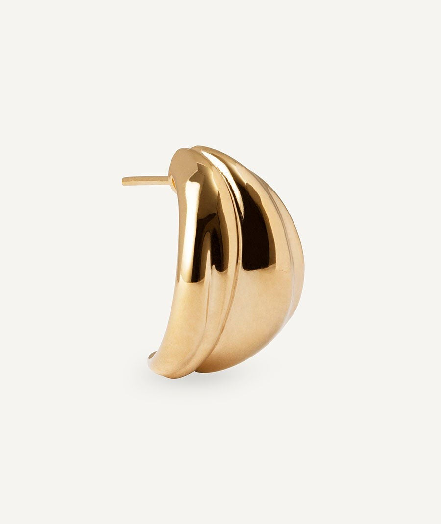 VIDAL&VIDAL - Pendientes Curva Maxi chapado en oro
