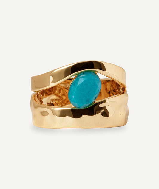 Anillo Illeta con Agata Turquesa