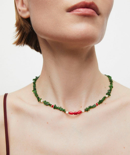 Collar con piedras naturales mini combinadas Salada multicolor