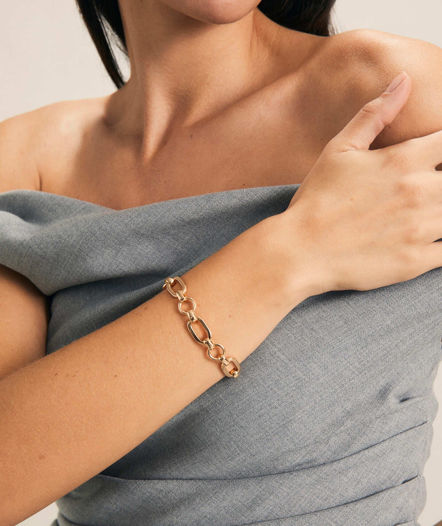 VIDAL&VIDAL - Pulsera Vicky eslabones chapado en oro