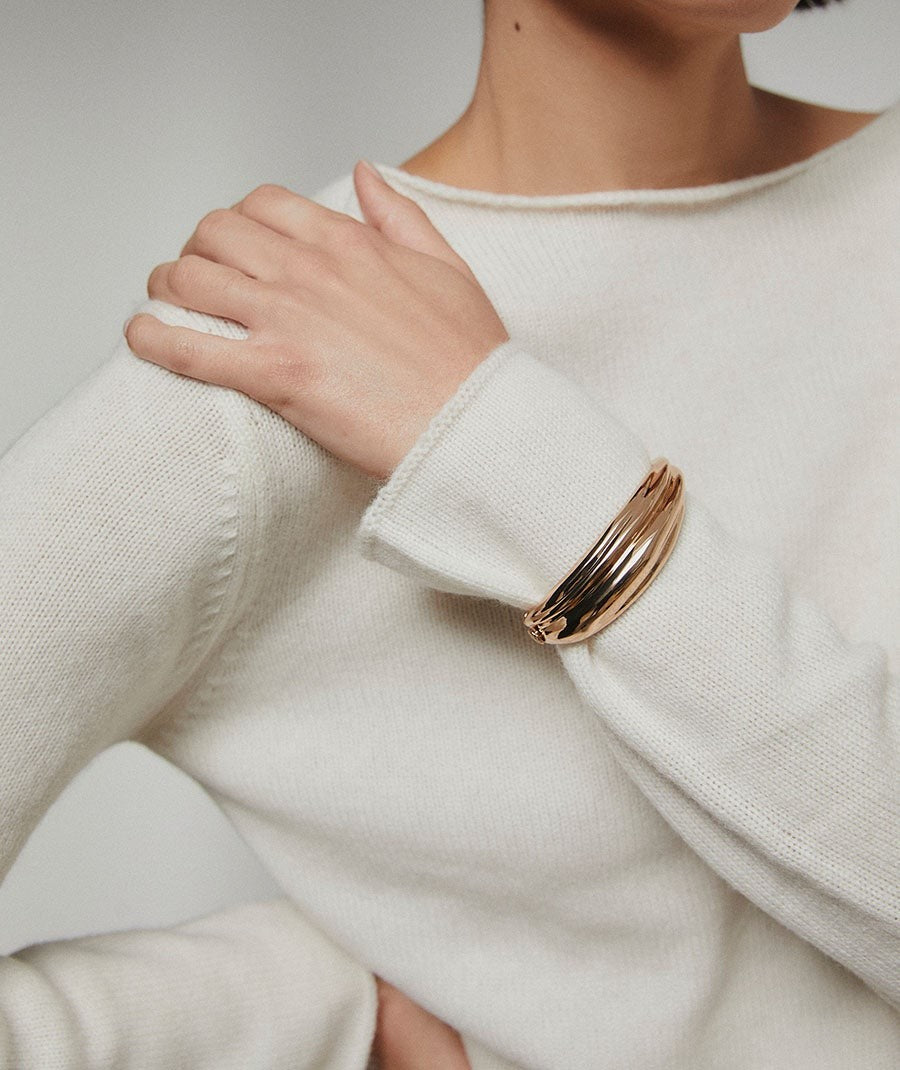 VIDAL&VIDAL - Pulsera Curva chapado en oro
