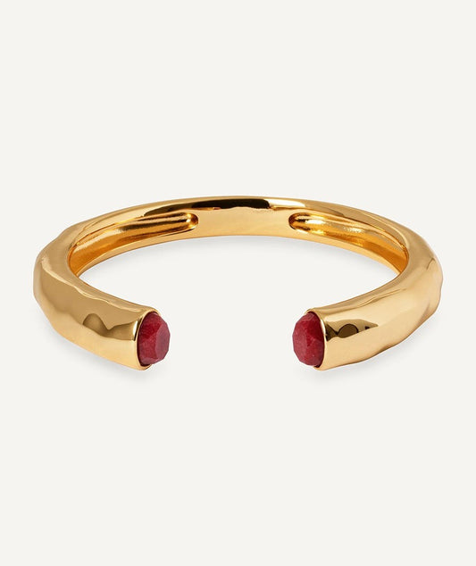 Brazalete rígido Salada con Ágata roja