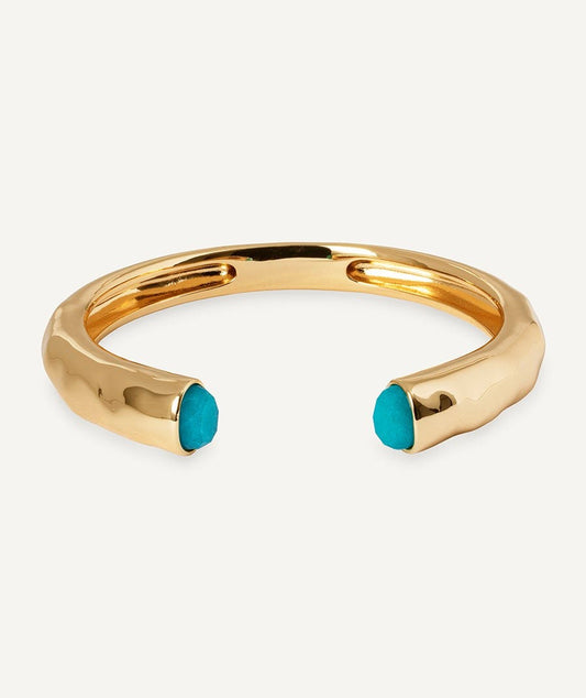 Brazalete rígido Illeta con Ágata turquesa